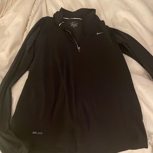 Nike black dri fit 1/2 quarter zip pull over size small